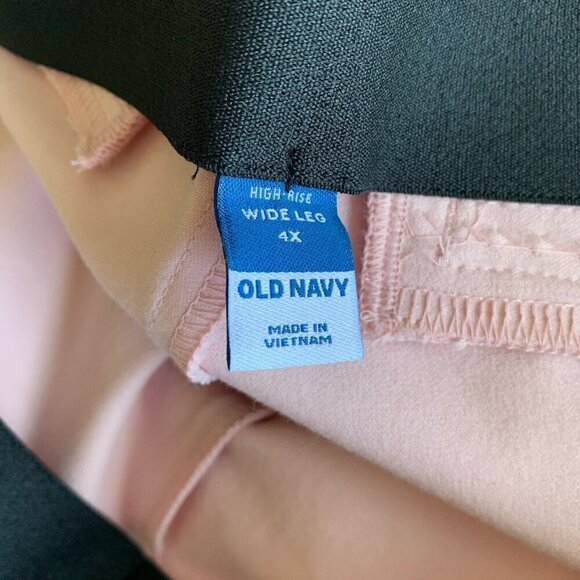 Old Navy Pants Womens 4XL Pink Wide-Leg High Rise Pockets Cotton Rayon NWT - Picture 8 of 11